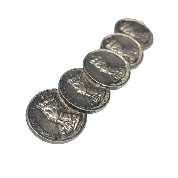 Antique Bar Brooch of Charles X Roi 1825 Coronation made from Silver French Coin - Picture 2 of 8